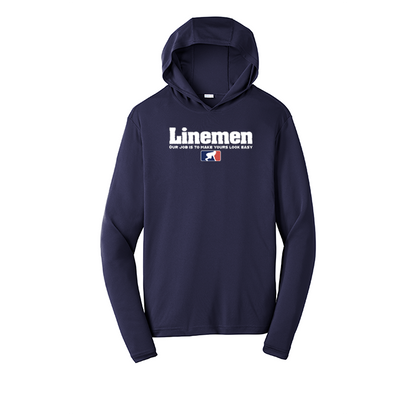 A LINEMANS JOB - Hooded Long Sleeve Performance Tee