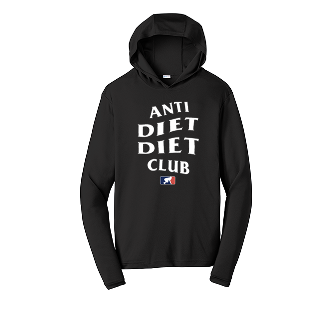 ANTI DIET CLUB - Hooded Long Sleeve Performance Tee