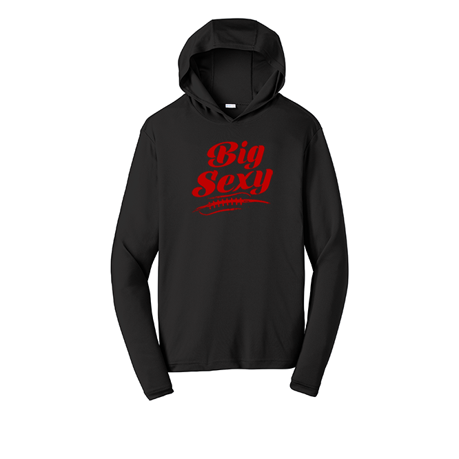 BIG SEXY (Red) (A) - Hooded Long Sleeve Performance Tee