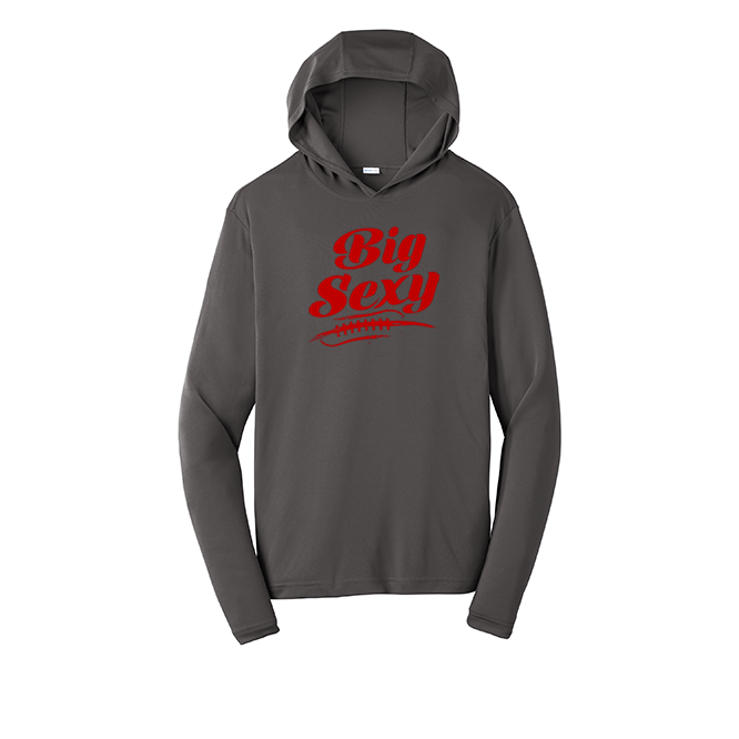 BIG SEXY (Red) (A) - Hooded Long Sleeve Performance Tee