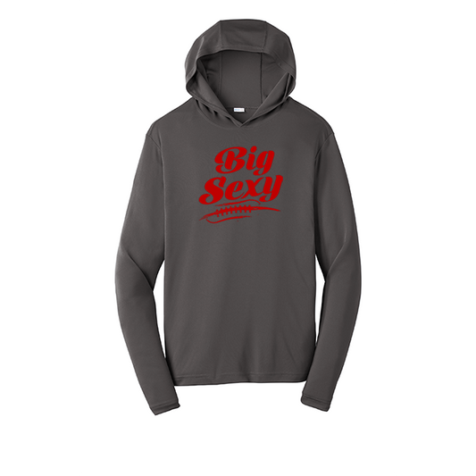 BIG SEXY (Red) (A) - Hooded Long Sleeve Performance Tee