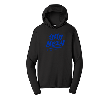 BIG SEXY (Royal) (A) - Hooded Long Sleeve Performance Tee