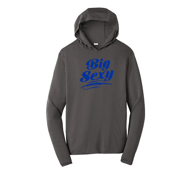 BIG SEXY (Royal) (A) - Hooded Long Sleeve Performance Tee