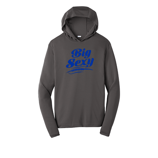 BIG SEXY (Royal) (A) - Hooded Long Sleeve Performance Tee