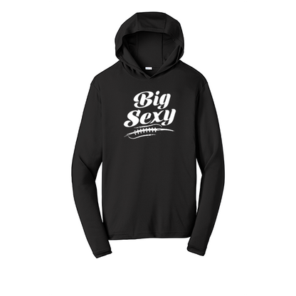 BIG SEXY (White) (A) - Hooded Long Sleeve Performance Tee