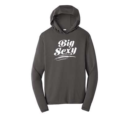 BIG SEXY (White) (A) - Hooded Long Sleeve Performance Tee