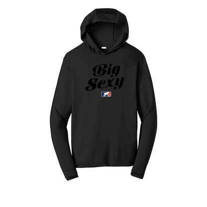 BIG SEXY (Black) - Hooded Long Sleeve Performance Tee