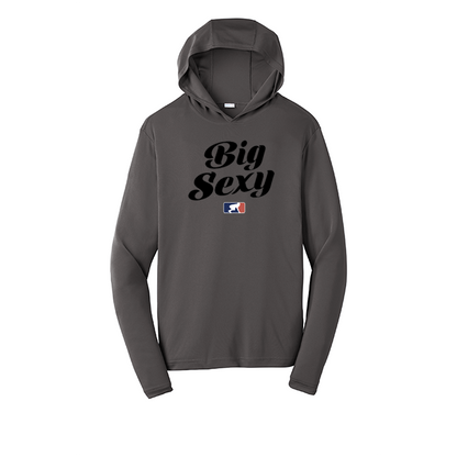 BIG SEXY (Black) - Hooded Long Sleeve Performance Tee