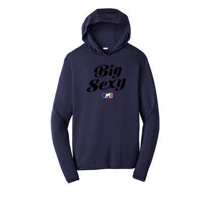 BIG SEXY (Black) - Hooded Long Sleeve Performance Tee
