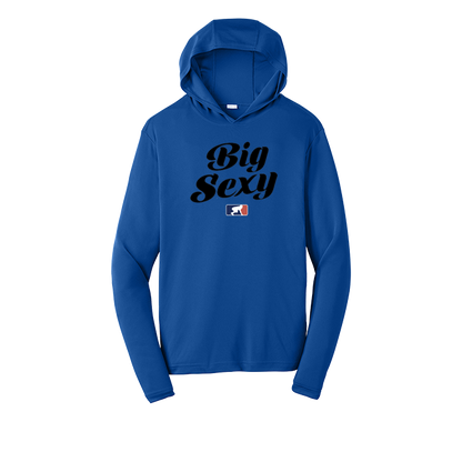 BIG SEXY (A) (Black) - Hooded Long Sleeve Performance Tee