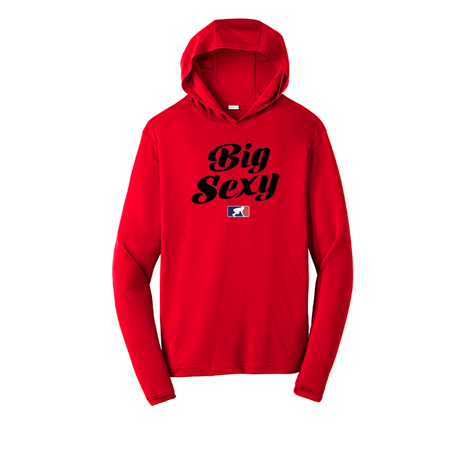 BIG SEXY (Black) - Hooded Long Sleeve Performance Tee