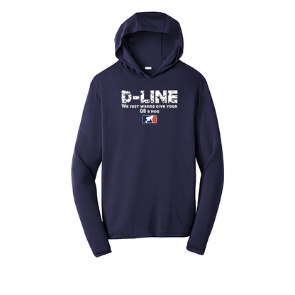 D-LINE HUGS - Hooded Long Sleeve Performance Tee