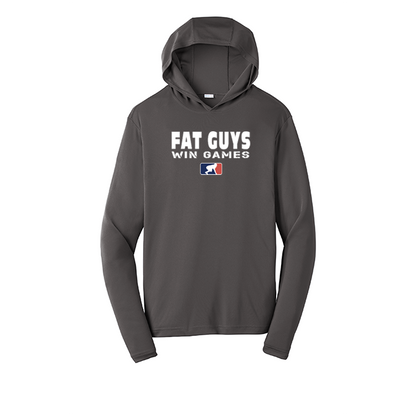 FAT GUYS WIN GAMES - Hooded Long Sleeve Performance Tee