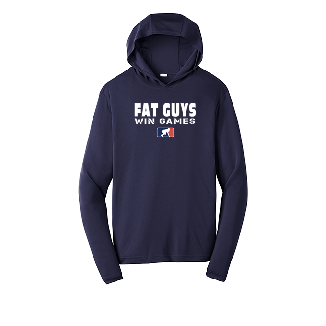 FAT GUYS WIN GAMES - Hooded Long Sleeve Performance Tee