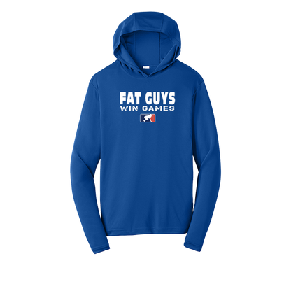 FAT GUYS WIN GAMES - Hooded Long Sleeve Performance Tee