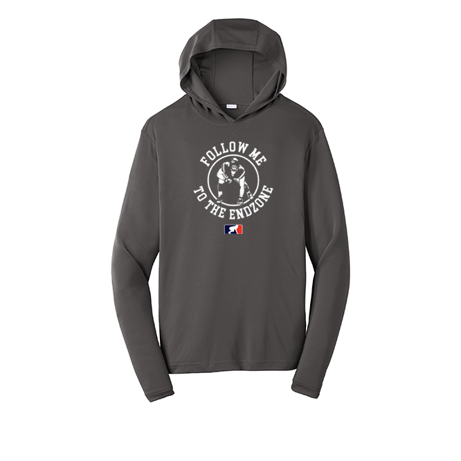 FOLLOW ME TO THE END ZONE - Hooded Long Sleeve Performance Tee