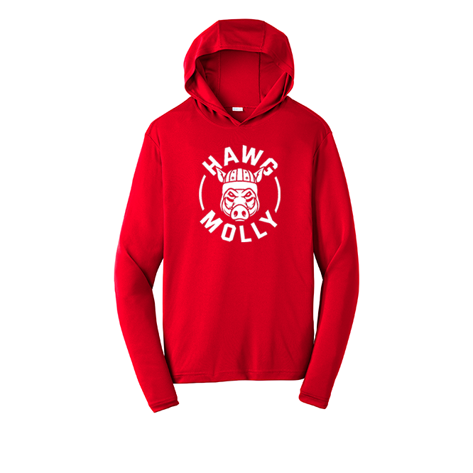 HAWG MOLLY (White) - Hooded Long Sleeve Performance Tee