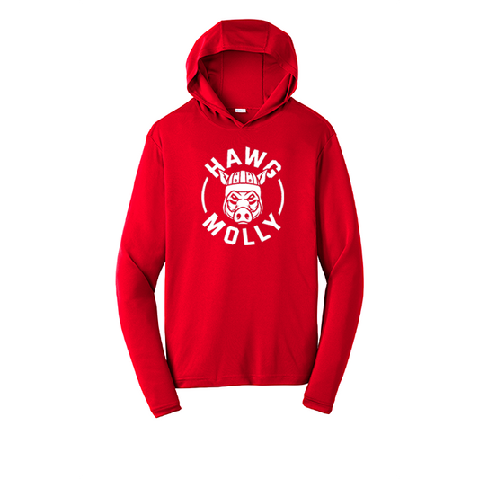 HAWG MOLLY (White) - Hooded Long Sleeve Performance Tee