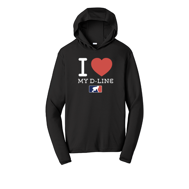I <3 MY D-LINE - Hooded Long Sleeve Performance Tee