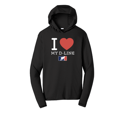 I <3 MY D-LINE - Hooded Long Sleeve Performance Tee