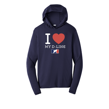 I <3 MY D-LINE - Hooded Long Sleeve Performance Tee