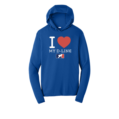 I <3 MY D-LINE - Hooded Long Sleeve Performance Tee