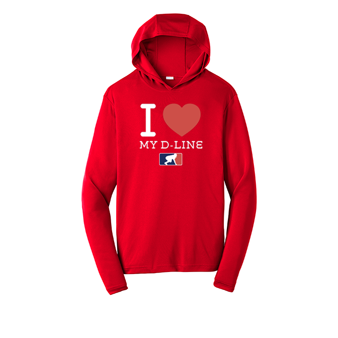 I <3 MY D-LINE - Hooded Long Sleeve Performance Tee