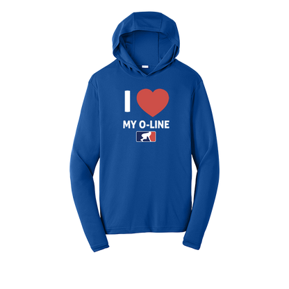 I <3 MY O-LINE - Hooded Long Sleeve Performance Tee