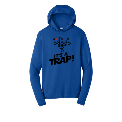 ITS A TRAP! (Black) - Hooded Long Sleeve Performance Tee