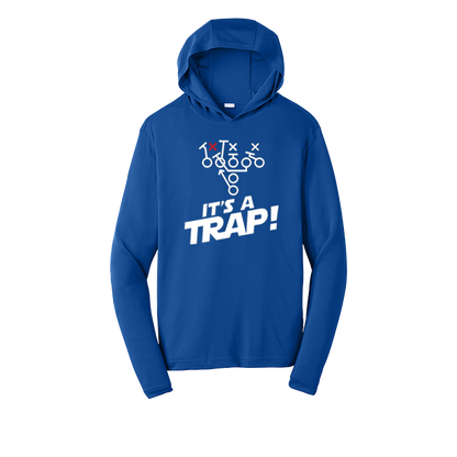 ITS A TRAP! (White) - Hooded Long Sleeve Performance Tee