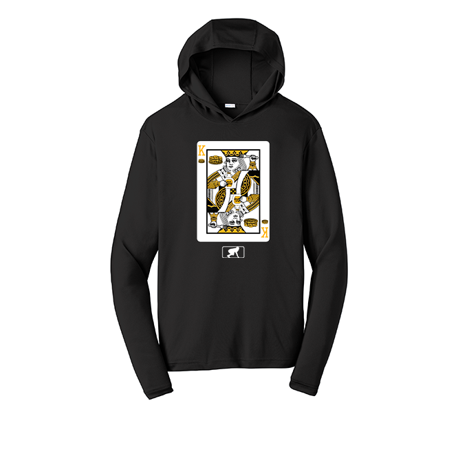 KING OF PANCAKES - Hooded Long Sleeve Performance Tee