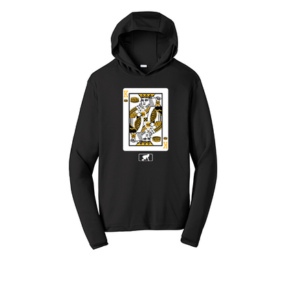 KING OF PANCAKES - Hooded Long Sleeve Performance Tee