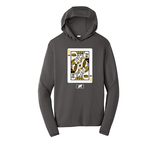 KING OF PANCAKES - Hooded Long Sleeve Performance Tee