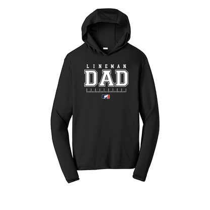 LINEMAN DAD - Hooded Long Sleeve Performance Tee