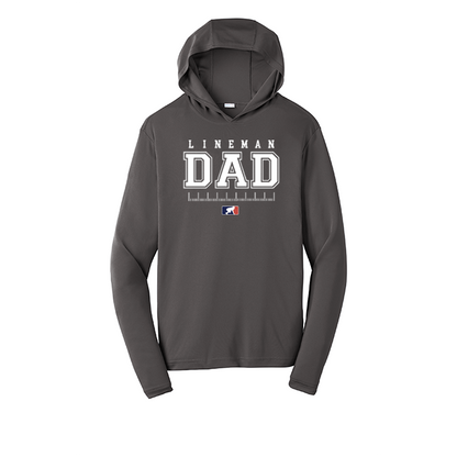 LINEMAN DAD - Hooded Long Sleeve Performance Tee