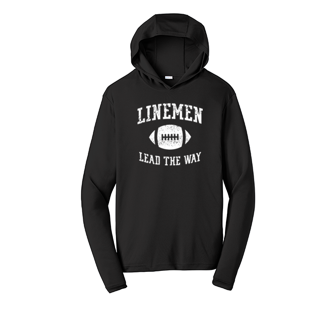 LINEMEN LEAD THE WAY - Hooded Long Sleeve Performance Tee