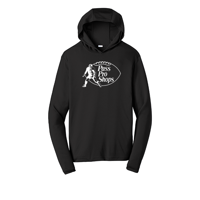 PASS PRO SHOPS (White) - Hooded Long Sleeve Performance Tee