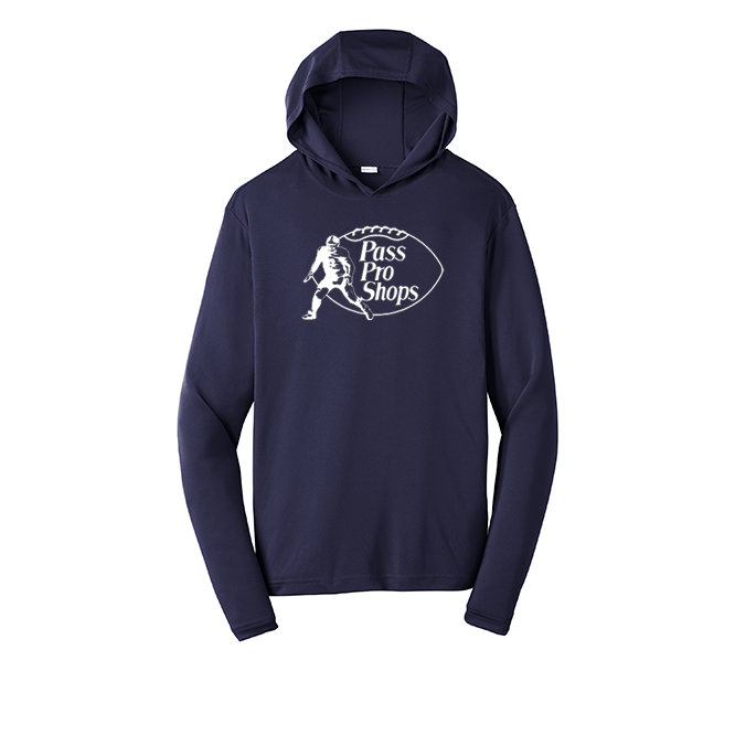 PASS PRO SHOPS (White) - Hooded Long Sleeve Performance Tee