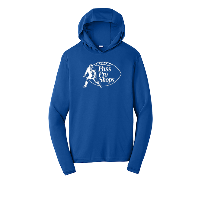 PASS PRO SHOPS (White) - Hooded Long Sleeve Performance Tee