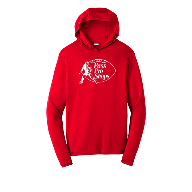 PASS PRO SHOPS (White) - Hooded Long Sleeve Performance Tee