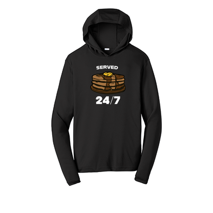 SERVED 24/7 - Hooded Long Sleeve Performance Tee