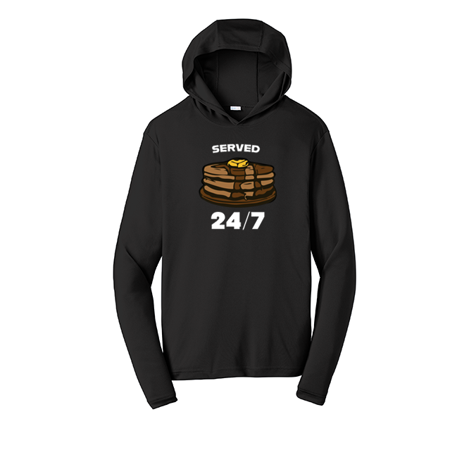 SERVED 24/7 - Hooded Long Sleeve Performance Tee