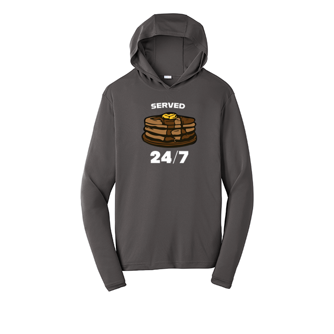 SERVED 24/7 - Hooded Long Sleeve Performance Tee