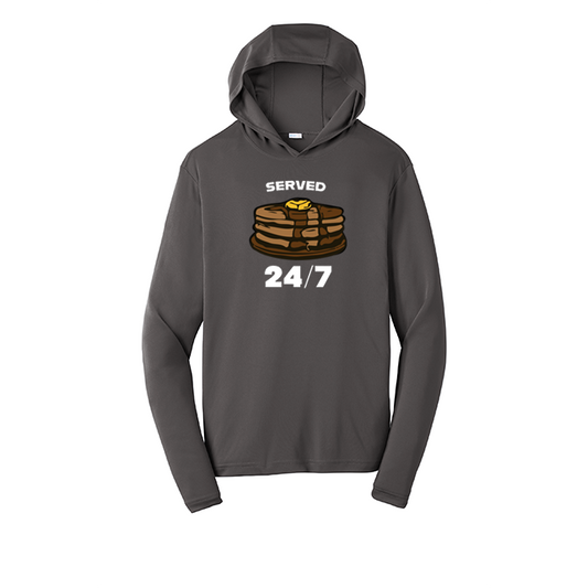 SERVED 24/7 - Hooded Long Sleeve Performance Tee