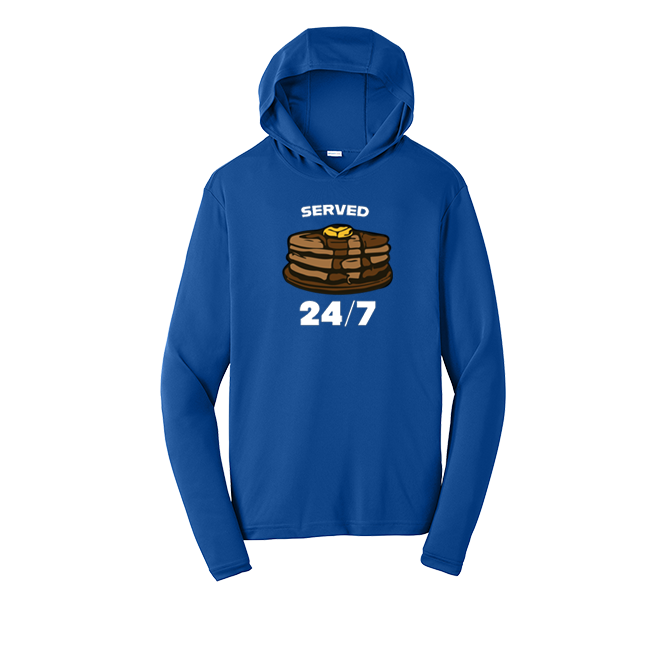 SERVED 24/7 - Hooded Long Sleeve Performance Tee