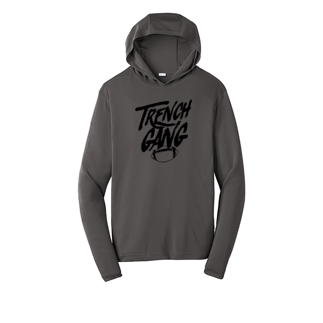 TRENCH GANG (Black) - Hooded Long Sleeve Performance Tee