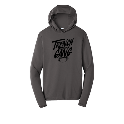 TRENCH GANG (Black) - Hooded Long Sleeve Performance Tee