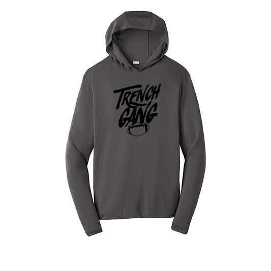 TRENCH GANG (Black) - Hooded Long Sleeve Performance Tee