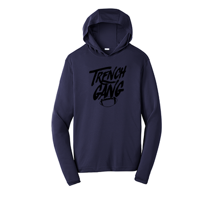 TRENCH GANG (Black) - Hooded Long Sleeve Performance Tee