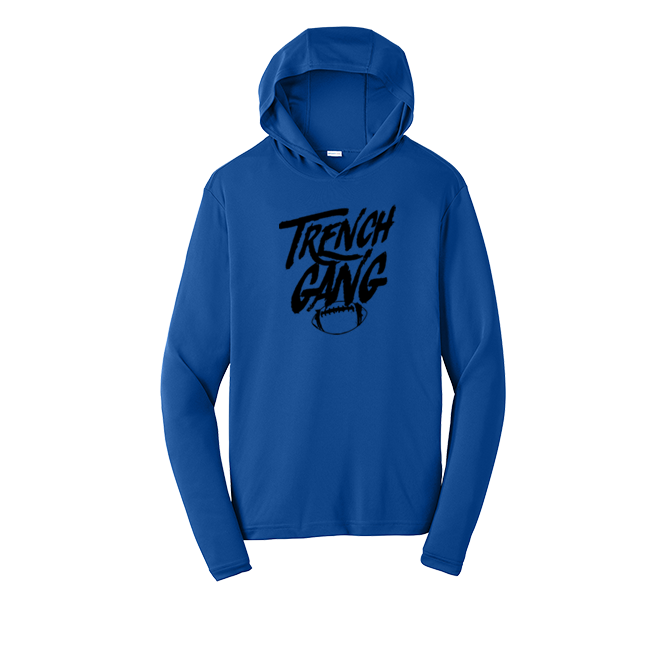 TRENCH GANG (Black) - Hooded Long Sleeve Performance Tee